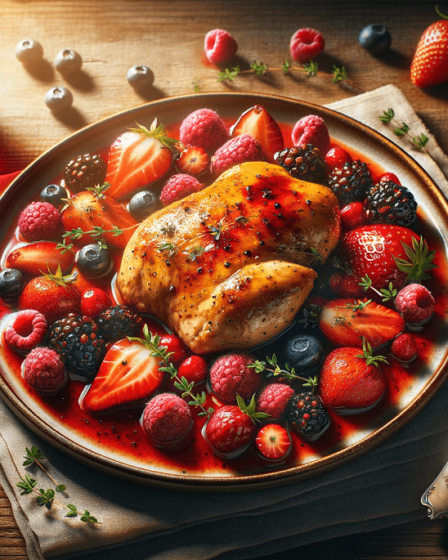 recette du poulet aux fruits rouge collagène naturel