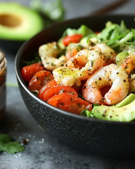 recette Salade avocat-crevettes vinaigrette au collagène