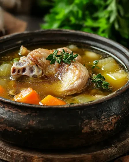 recette Bouillon d’os de poulet fermier et légumes racines