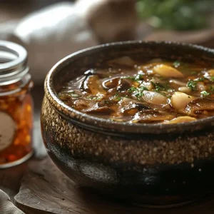 recette Soupe asiatique aux os de porc et champignons shiitake