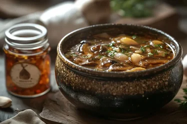 recette Soupe asiatique aux os de porc et champignons shiitake