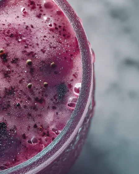smoothie collagène myrtille et açaï anti âge