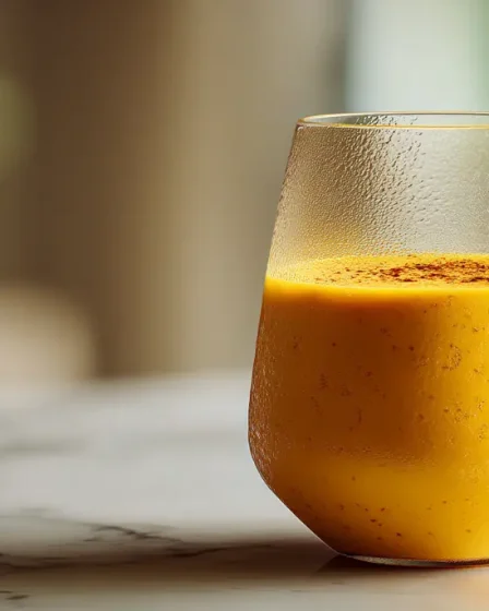 smoothie mix mangue, curcuma et lait d'amande