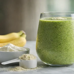 smoothie protéiné banane épinards et yaourt grec
