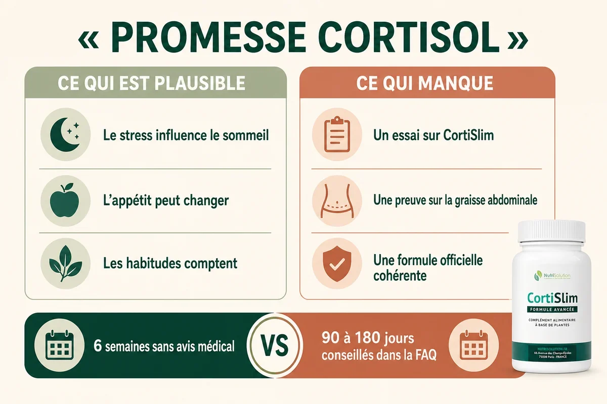 Infographie sur les informations CortiSlim à vérifier avant une cure