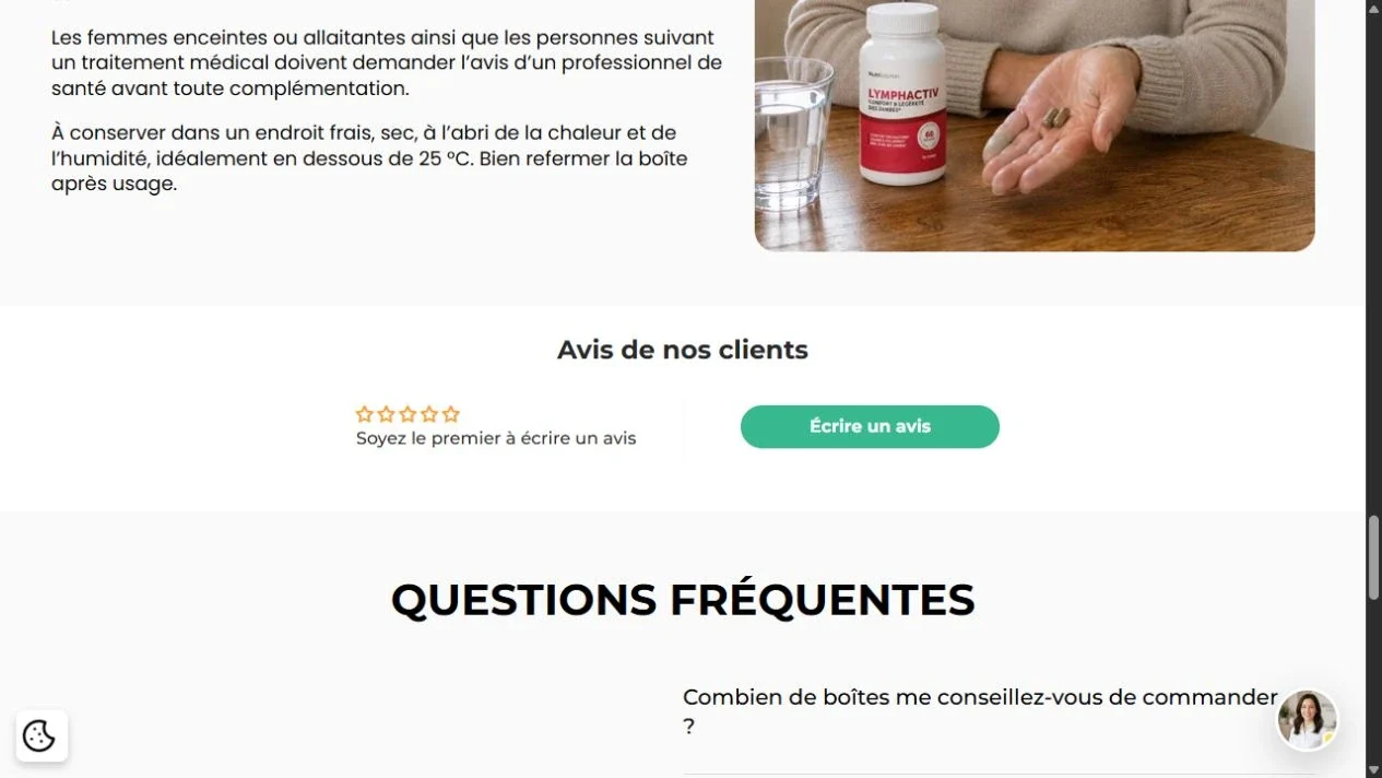 Module des avis clients LymphActiv sans avis publi&eacute; lors de la v&eacute;rification